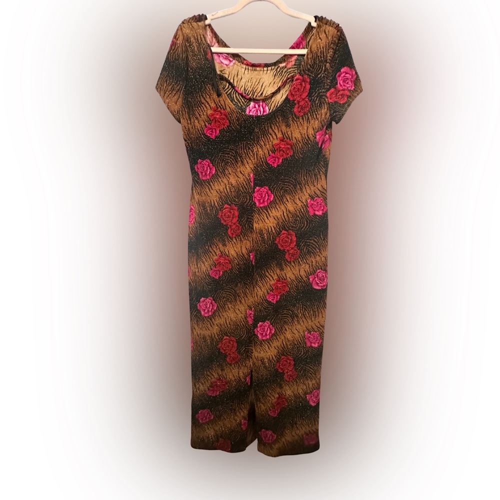 EUC Scarlett Brown and Pink Floral Dress